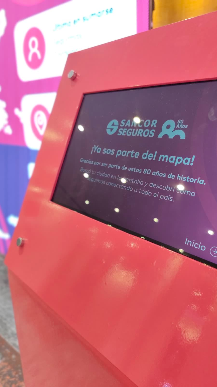 Tótem de registro de Sancor Seguros