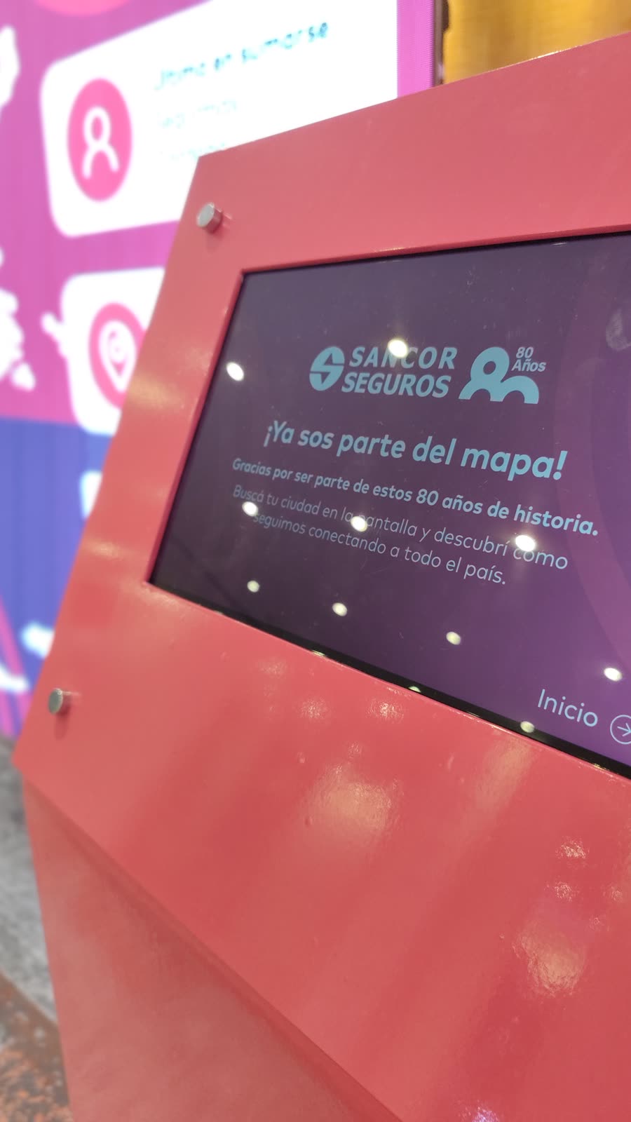 Tótem de registro de Sancor Seguros