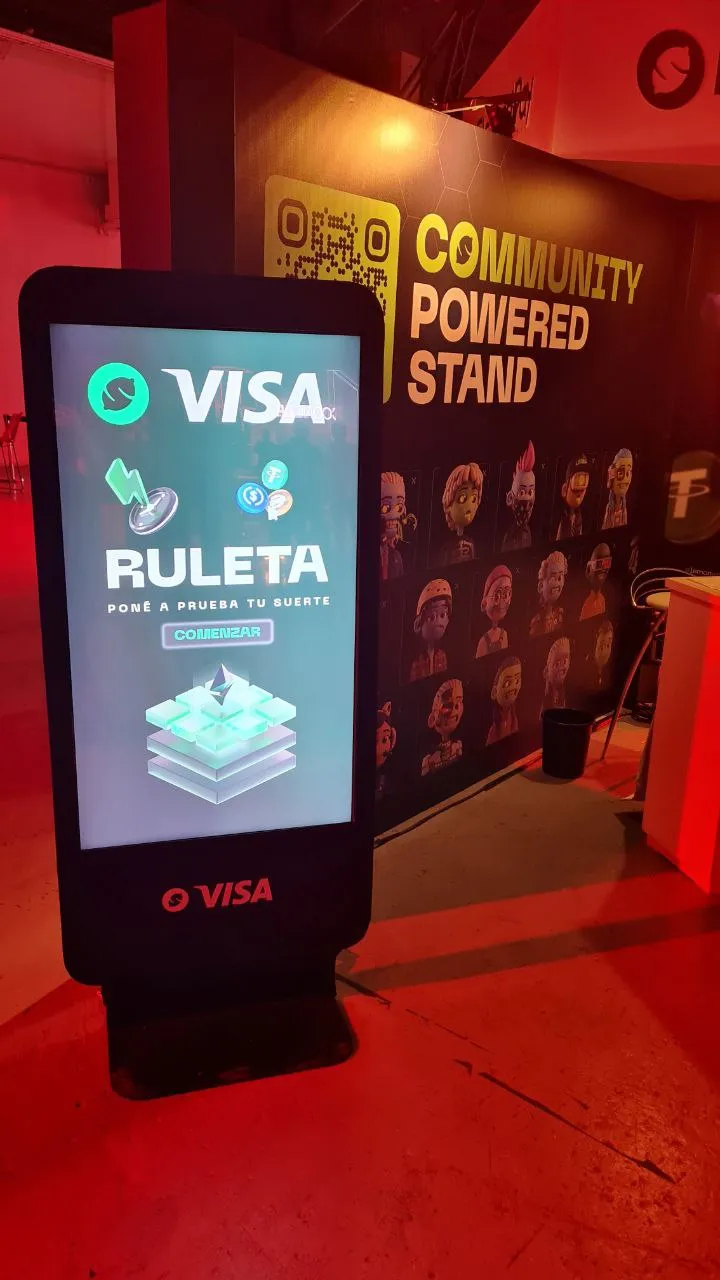 Ruleta en tótem táctil de Visa